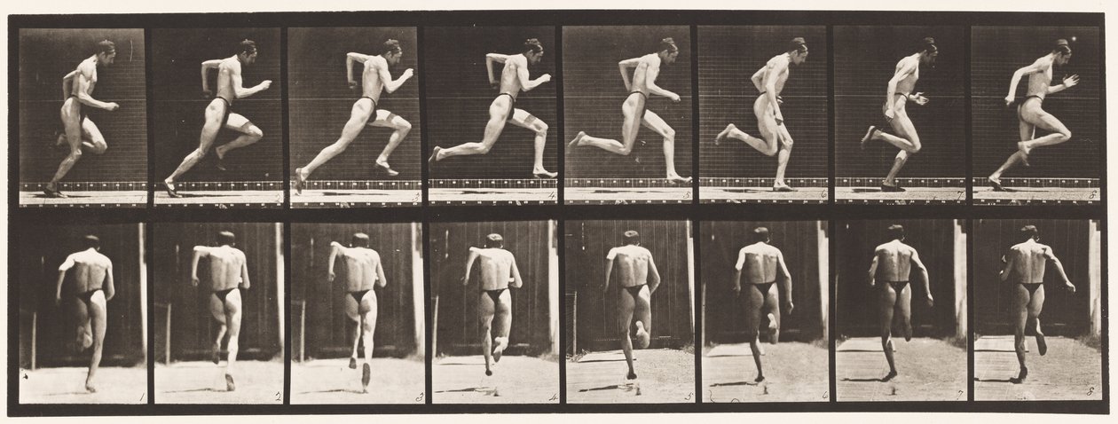 Plaka 61. Tam Hızda Koşmak (Kusursuz Hareket, Ayakkabılar) by Eadweard Muybridge