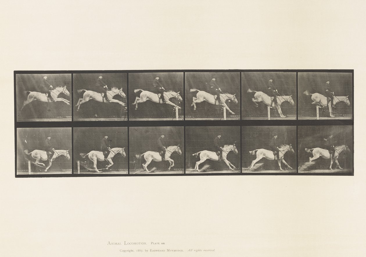 Plaka 641. Engel Atlamak; Sele; Engeli Aşmak ve by Eadweard Muybridge