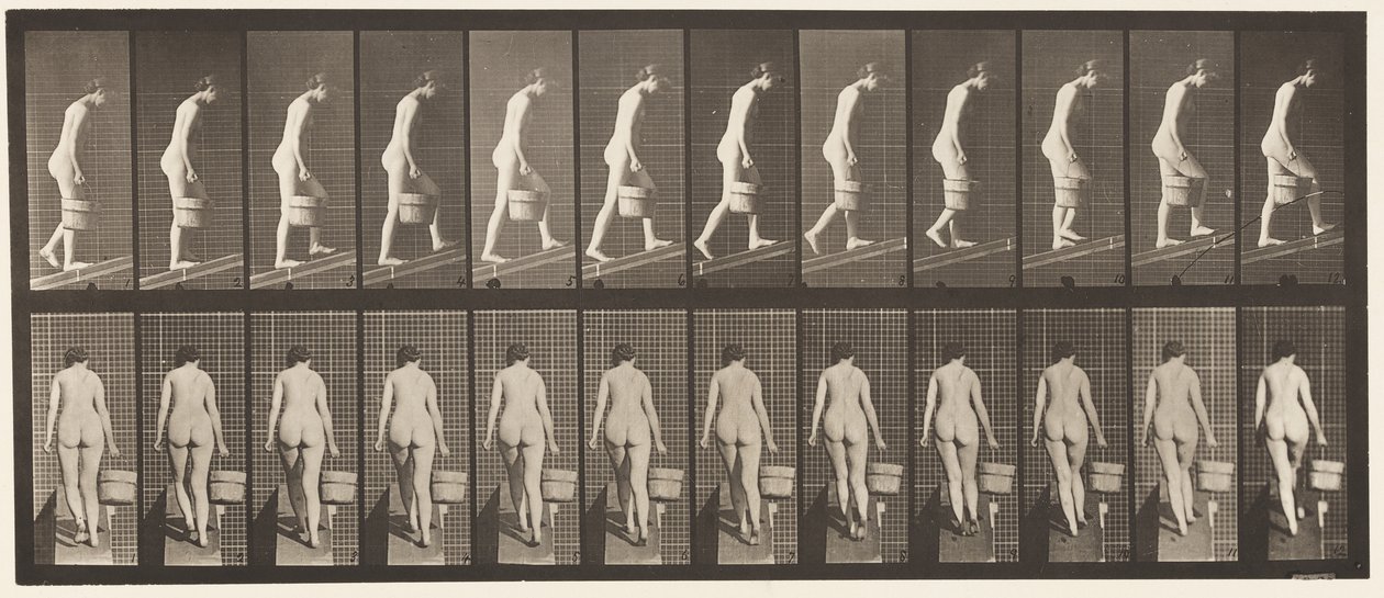 Plaka 84. Yükselen Eğim Sağ Elde Kova Su by Eadweard Muybridge