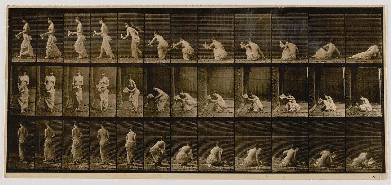 Yere Oturduktan Sonra Kalkan Kadın, Hayvan Hareketleri kitabından by Eadweard Muybridge