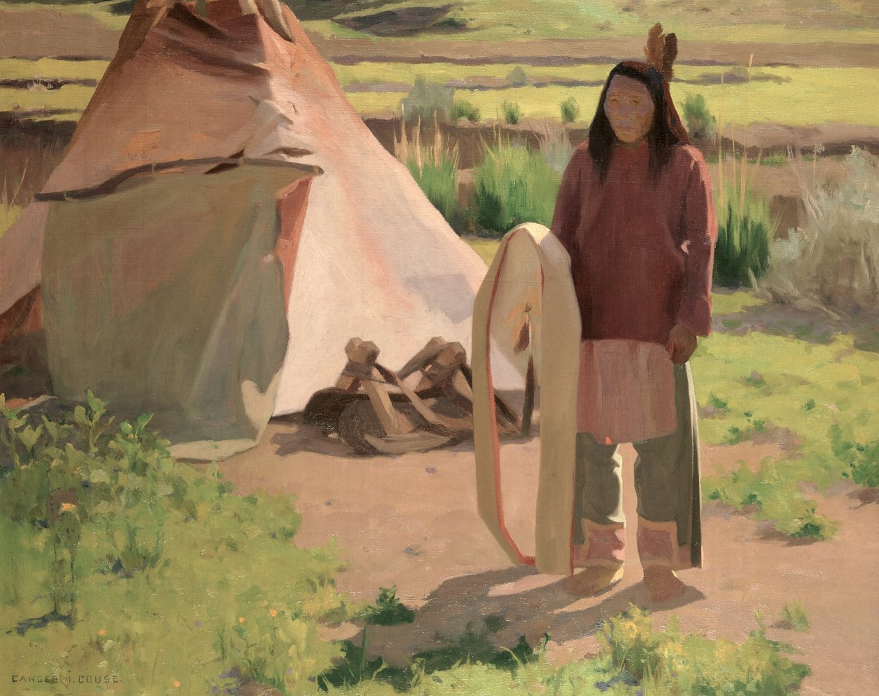 Klikitat Savaşçısı, 1898 dolayları (tuval üzerine yağlı boya) by Eanger Irving Couse