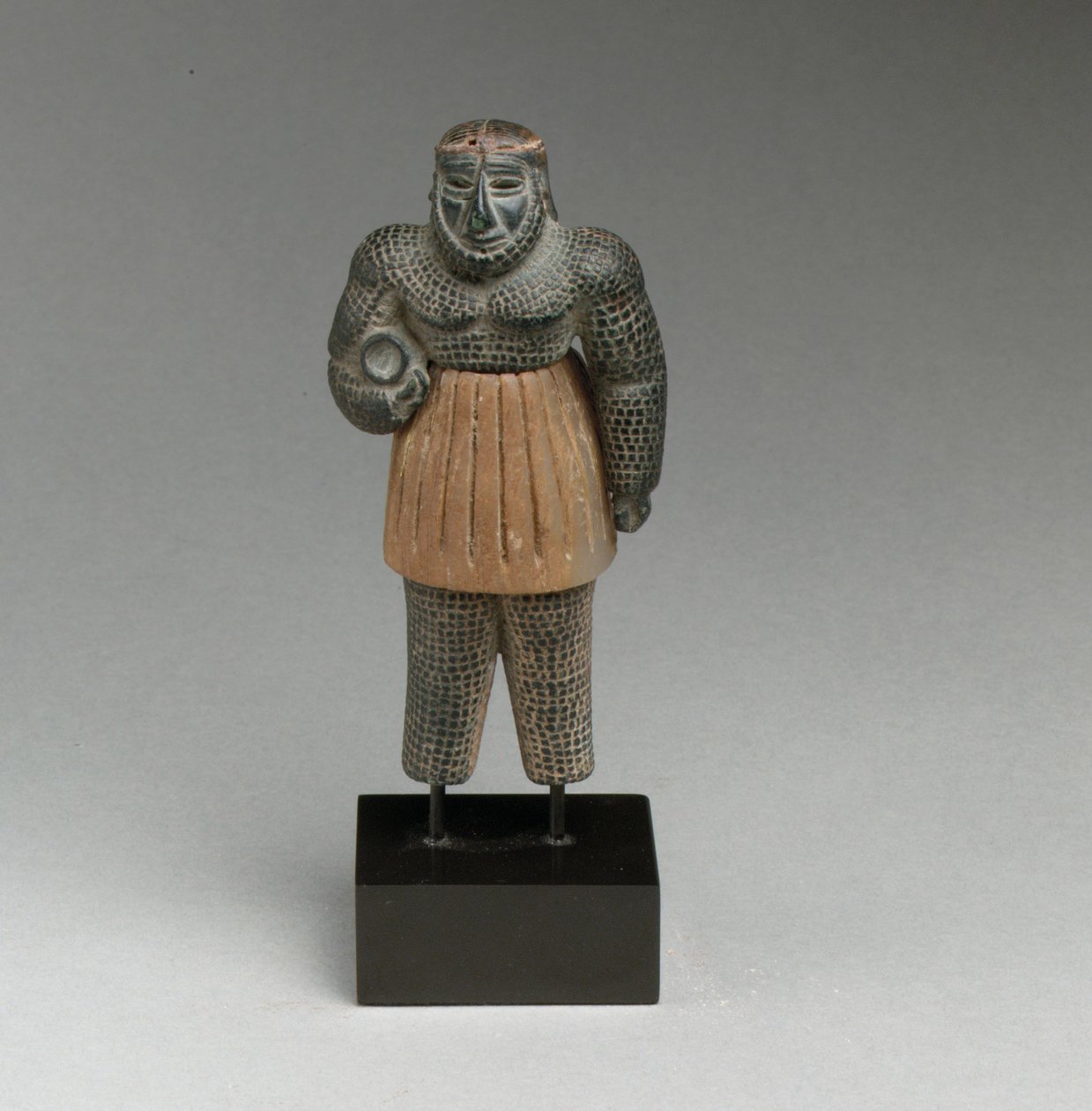 Monstrous male figure (chlorite, calcite, gold, iron) by Early Bronze Age