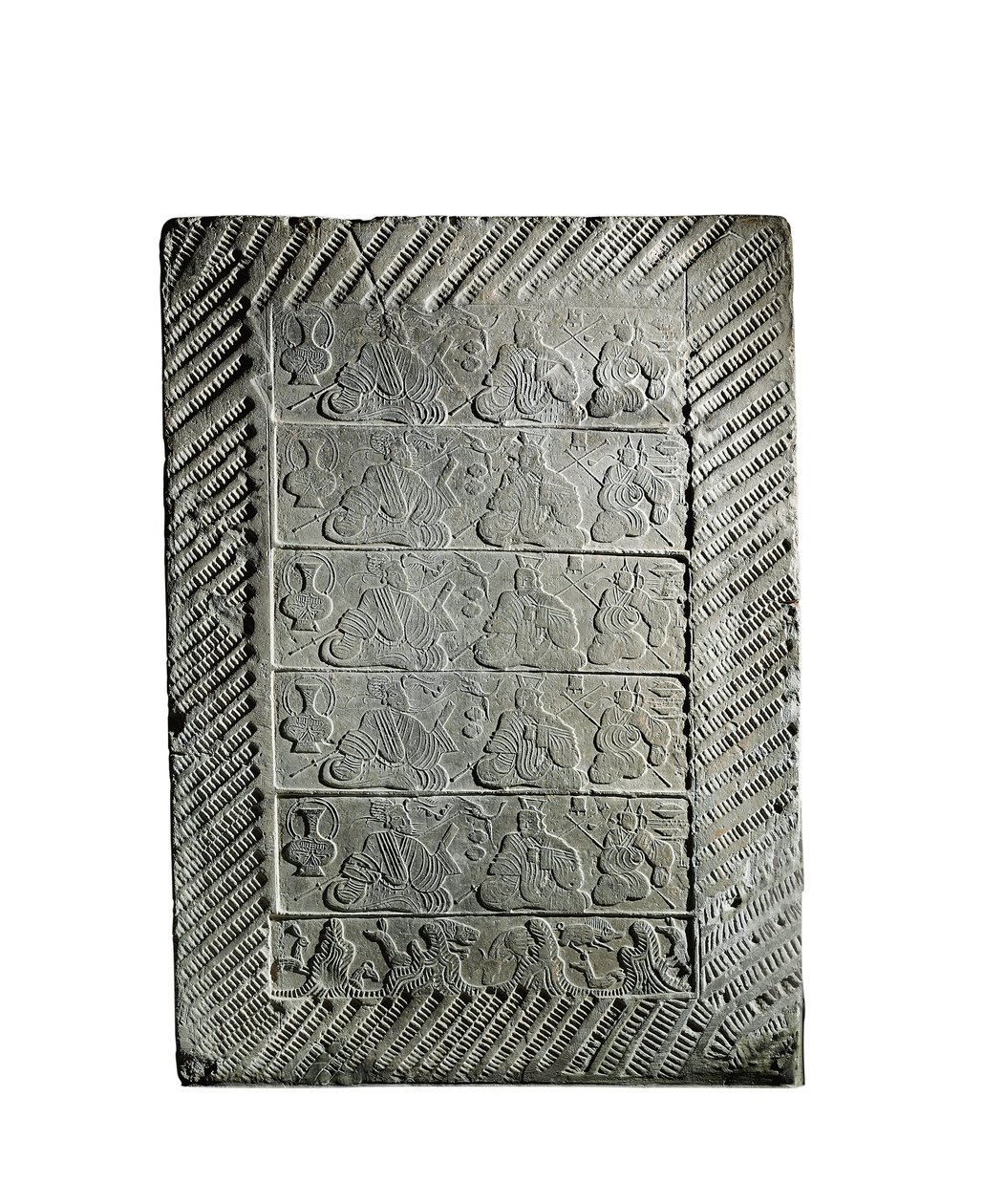 Küçük kalıplanmış seramik karo (seramik) by Eastern Han Dynasty Chinese School