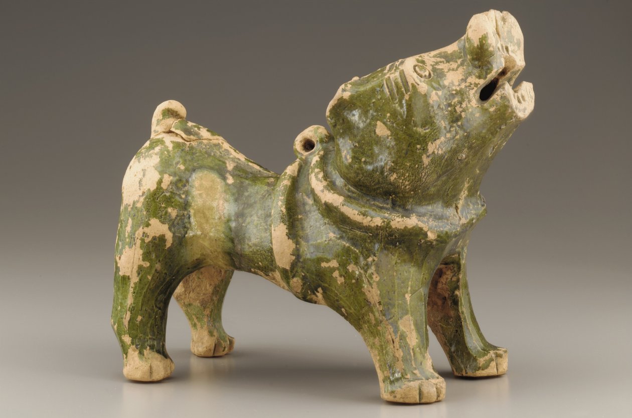 Havlayan bir köpeğin mezar figürü, 1. yüzyılın başları ile 3. yüzyılın başları (seramik) by Eastern Han Dynasty Chinese School