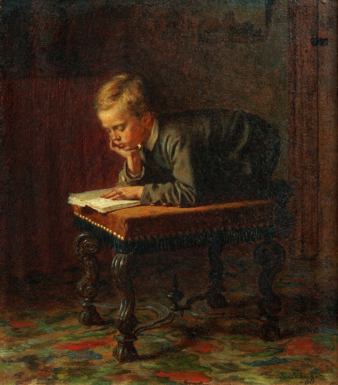 okuma çocuğu by Eastman Johnson