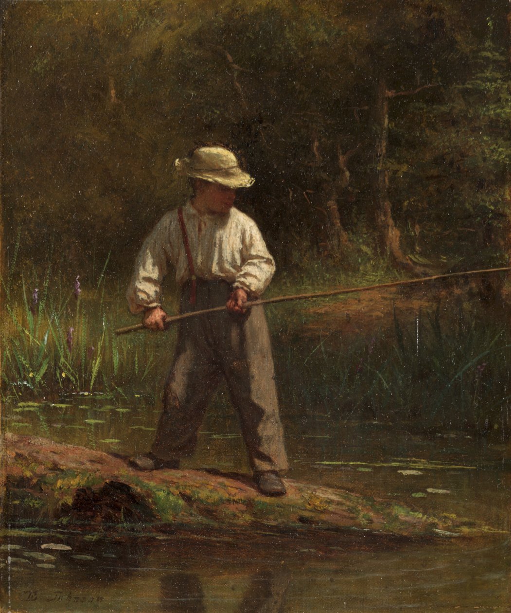 erkek çocuk, balık tutma by Eastman Johnson