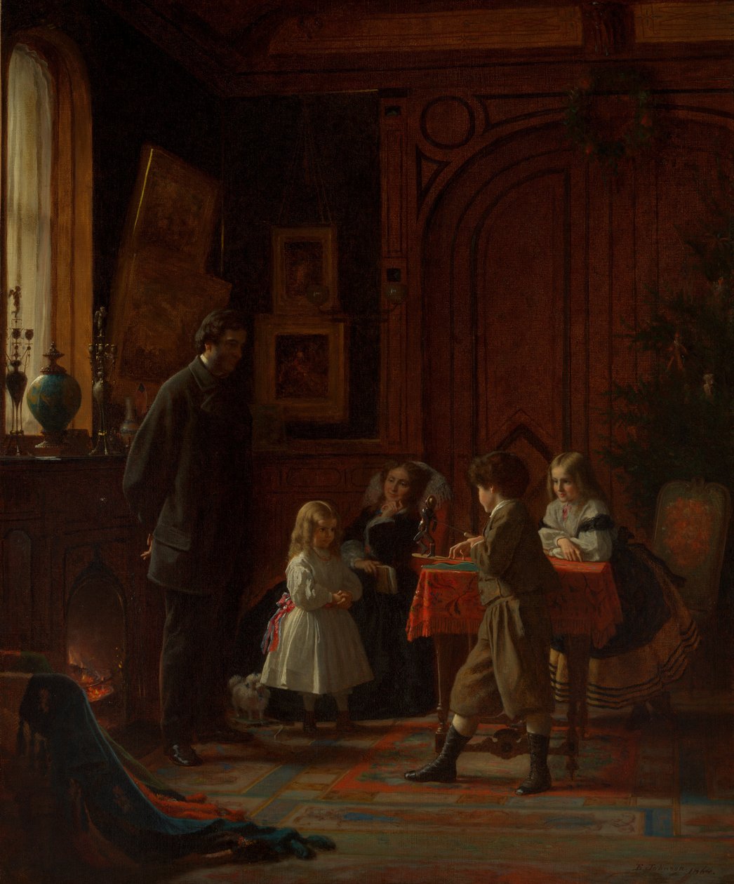 Noel Zamanı, Blodgett Ailesi, 1864. by Eastman Johnson