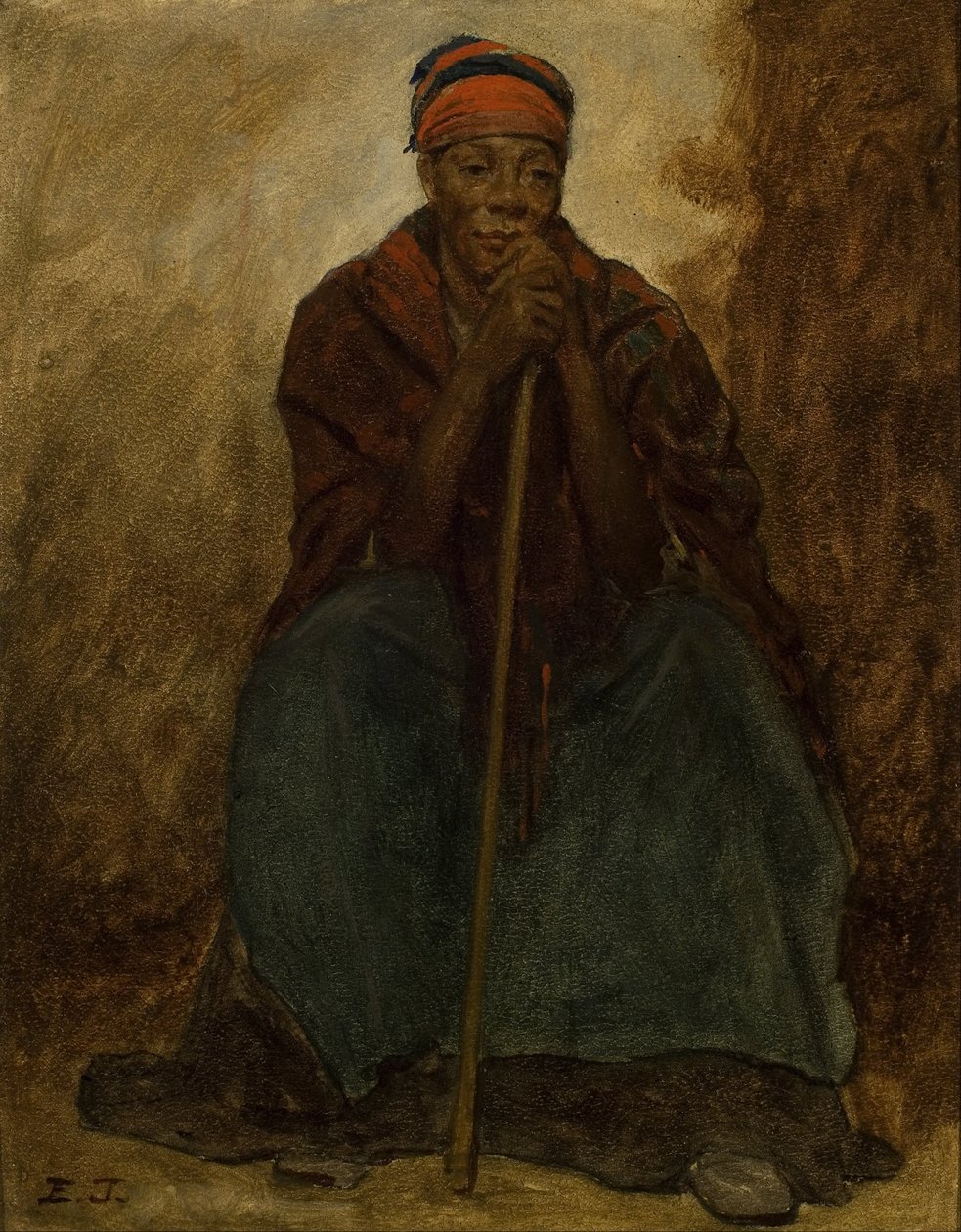 Dinah, siyahi bir kadının portresi by Eastman Johnson