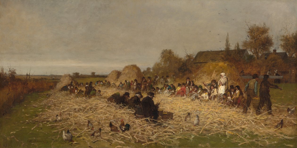 Husking Bee, Nantucket Adası, 1876. by Eastman Johnson