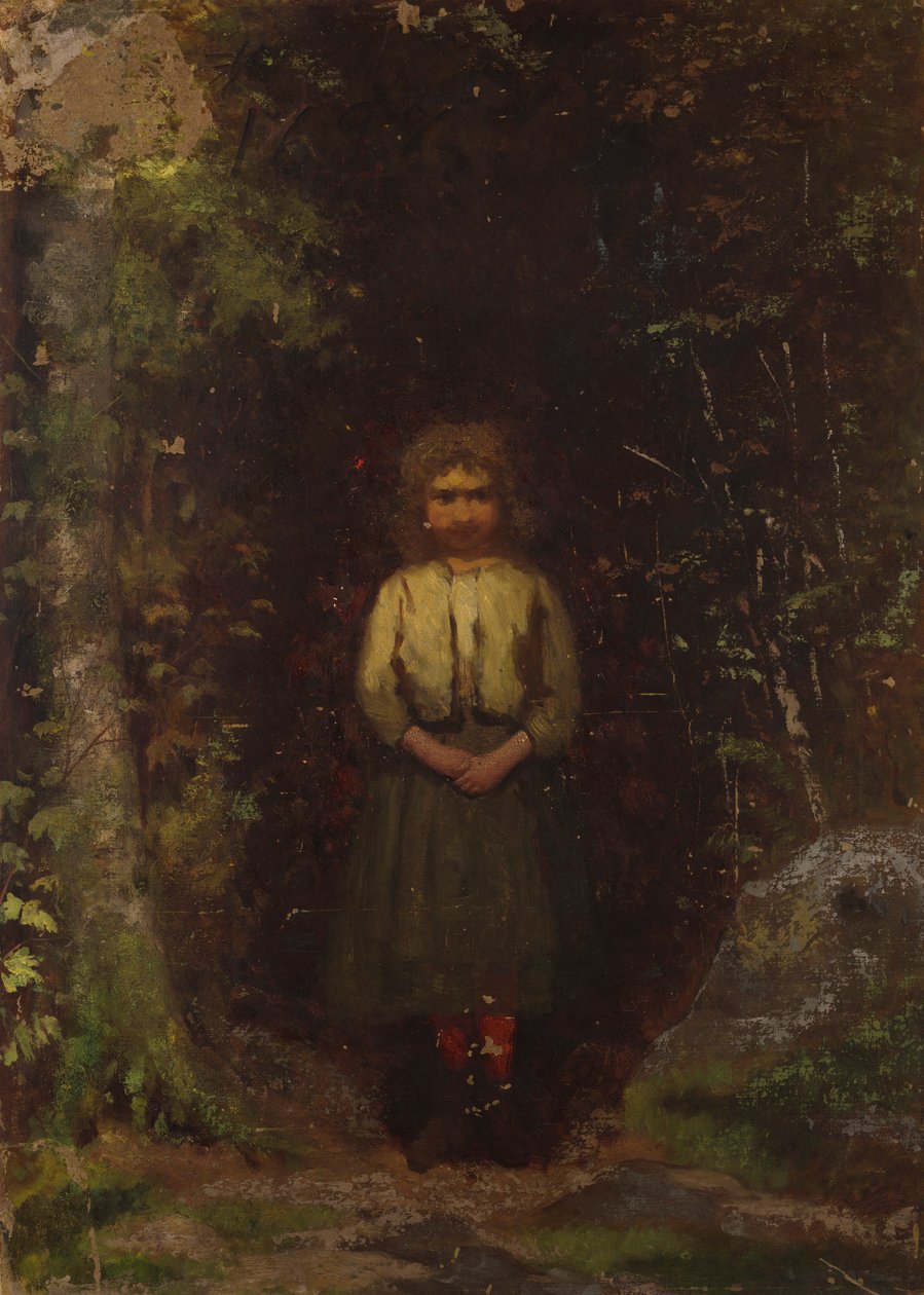 Yamaçta (rekto); Ormandaki Kız (versi) by Eastman Johnson