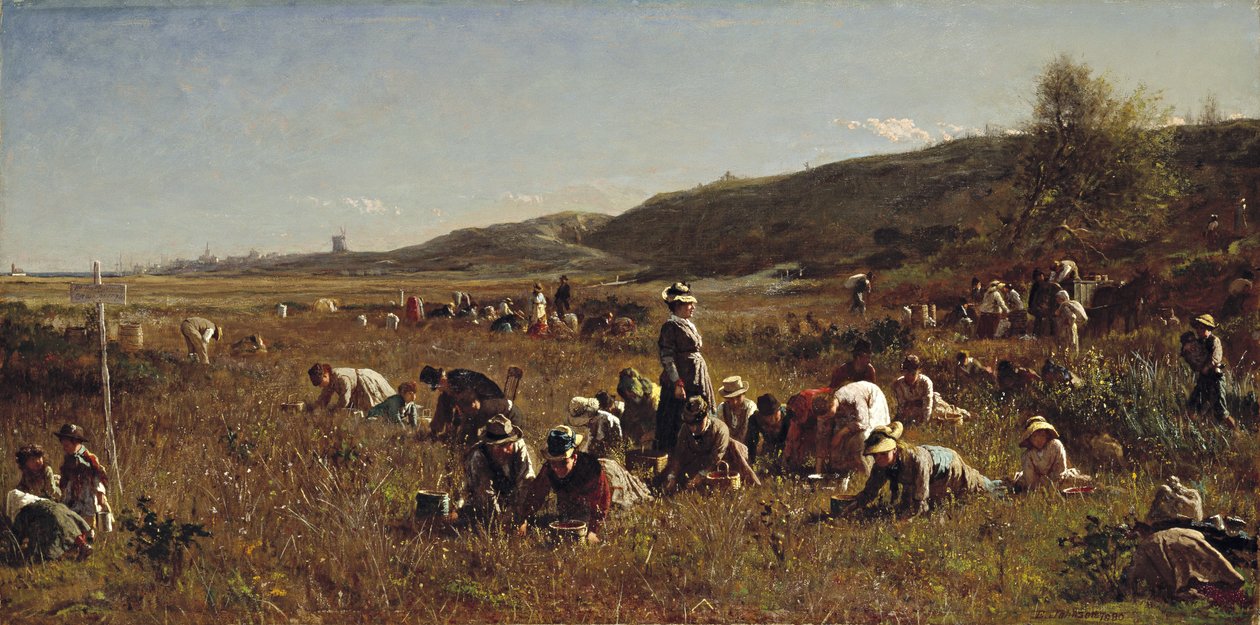 Kızılcık Hasadı. Nantucket Adası, 1880 by Eastman Johnson