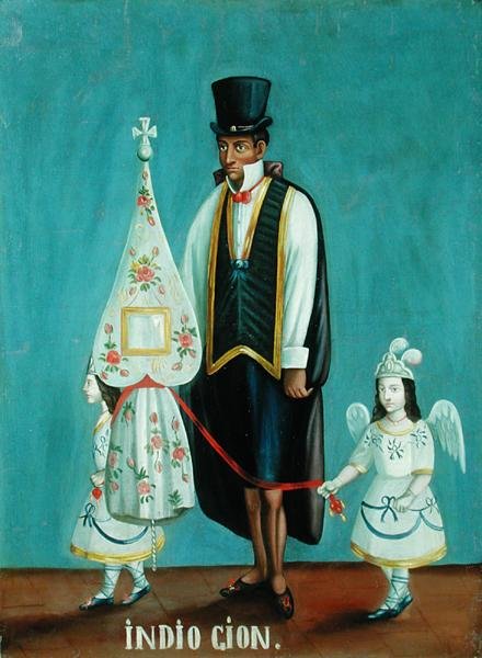 Indio Cion, c.1875 (gemide tuval üzerine yağlı boya) by Ecuadorian School