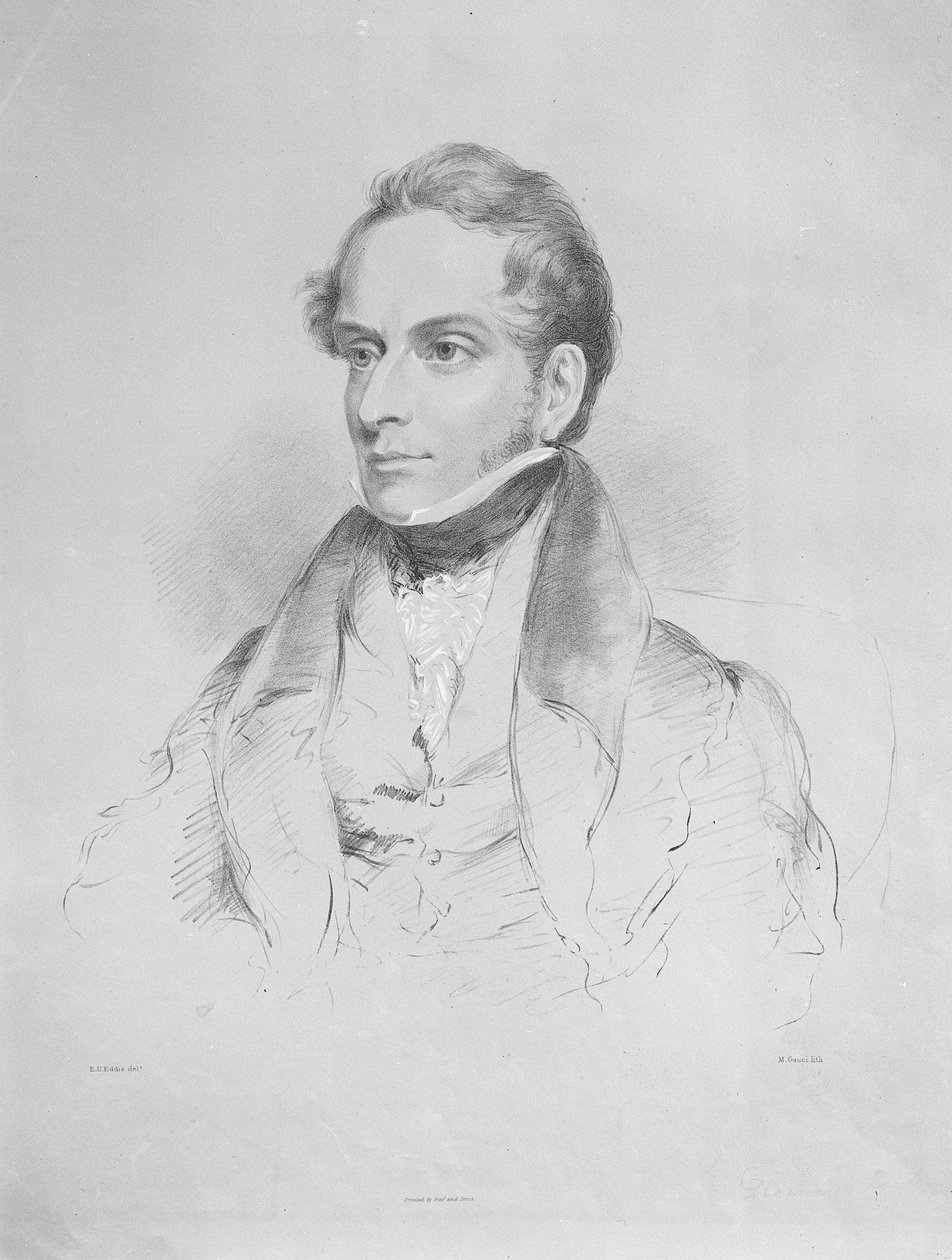 Decimus Burton, Maxim Gauci tarafından litografi, c.1830-35 by Eden Upton Eddis