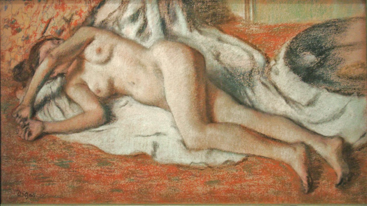 uzanmış yüzücü by Edgar Degas