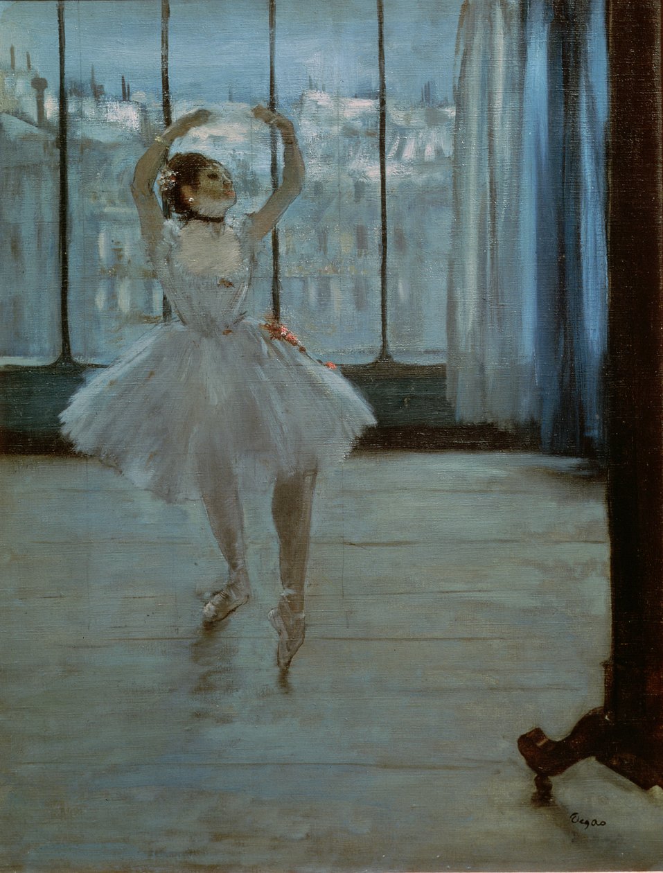 Pencere Önünde Dansçı (Fotoğrafçı Stüdyosunda Dansçı) c.1874-77 by Edgar Degas