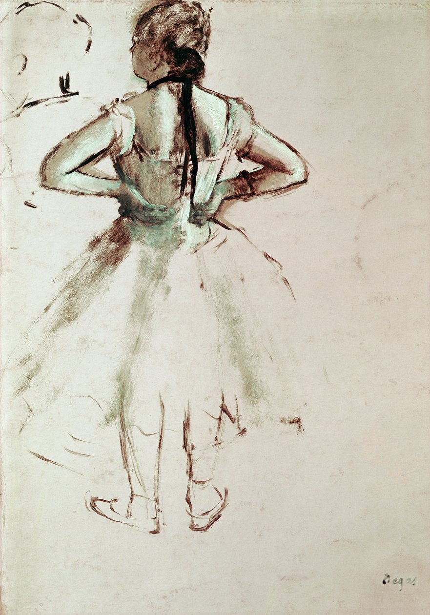 Dansçı arkadan bakıldığında by Edgar Degas
