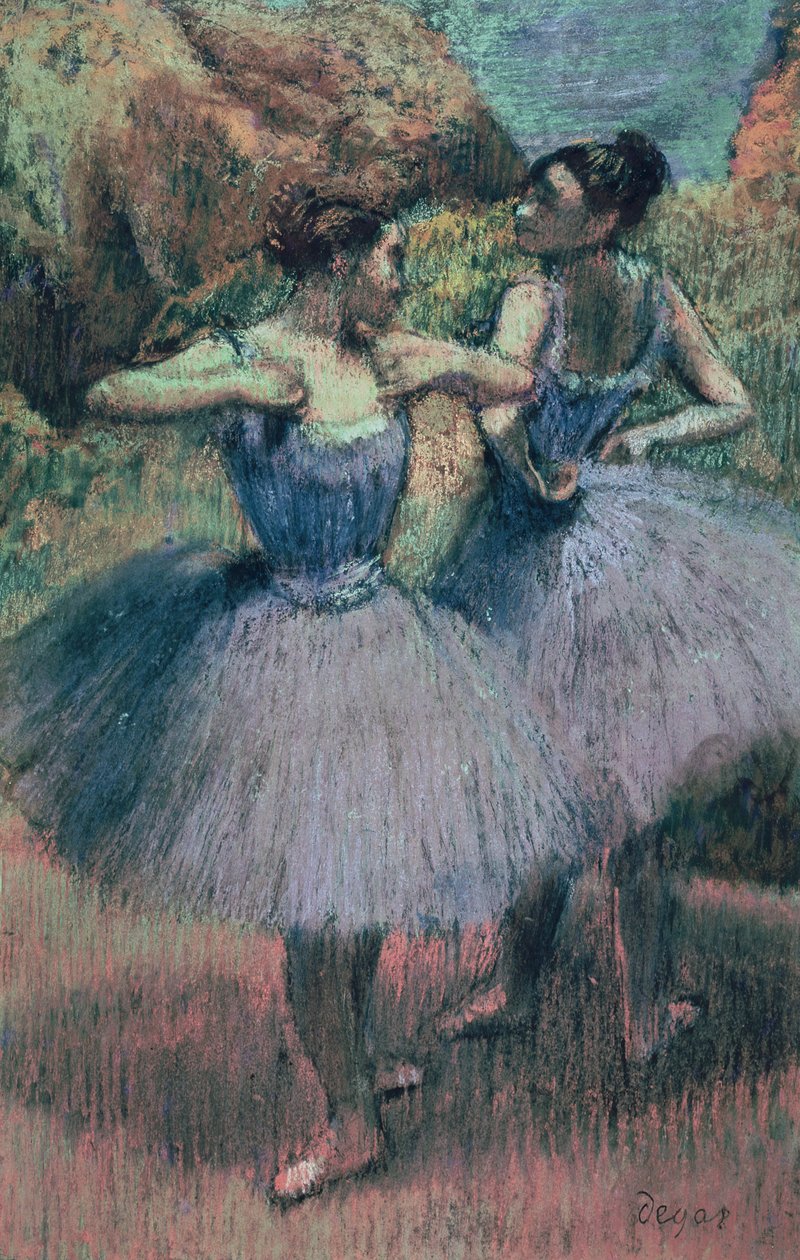Menekşe Dansçılar (kağıt üzerinde pastel) by Edgar Degas