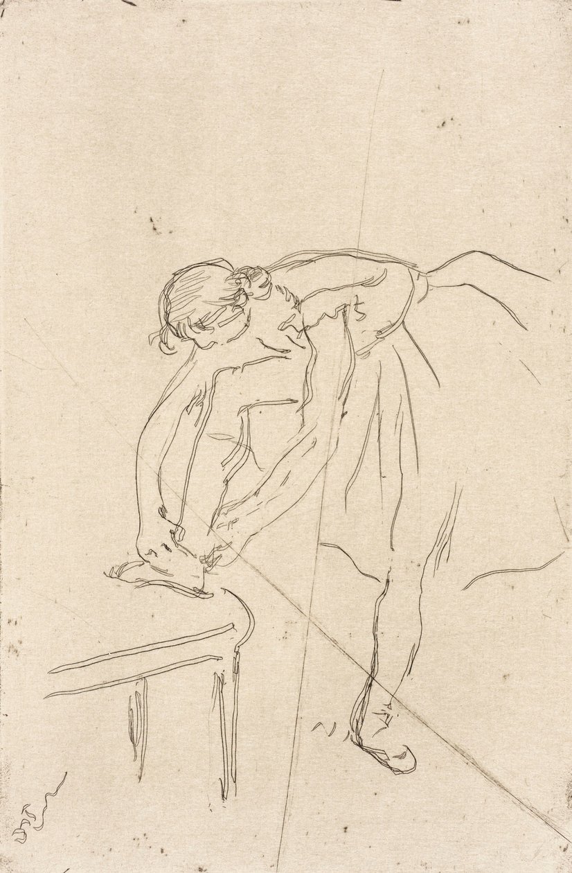 Onun terlik koyarak dansçı by Edgar Degas