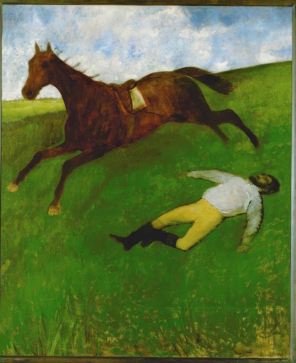 yaralı jokey by Edgar Degas