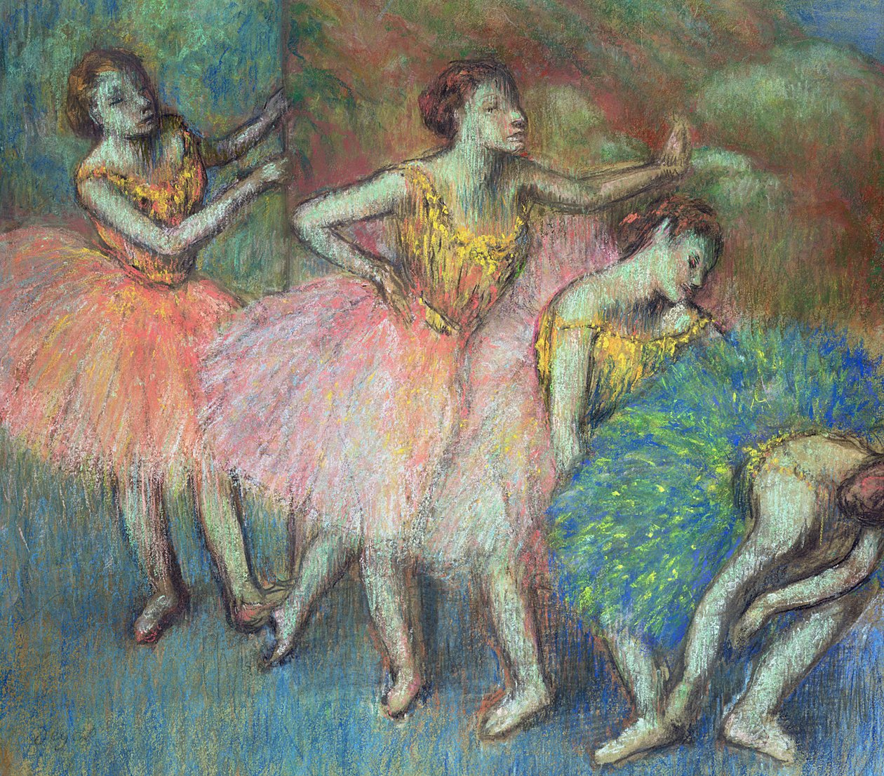 Dört Dansçı, 1903 (pastel) by Edgar Degas