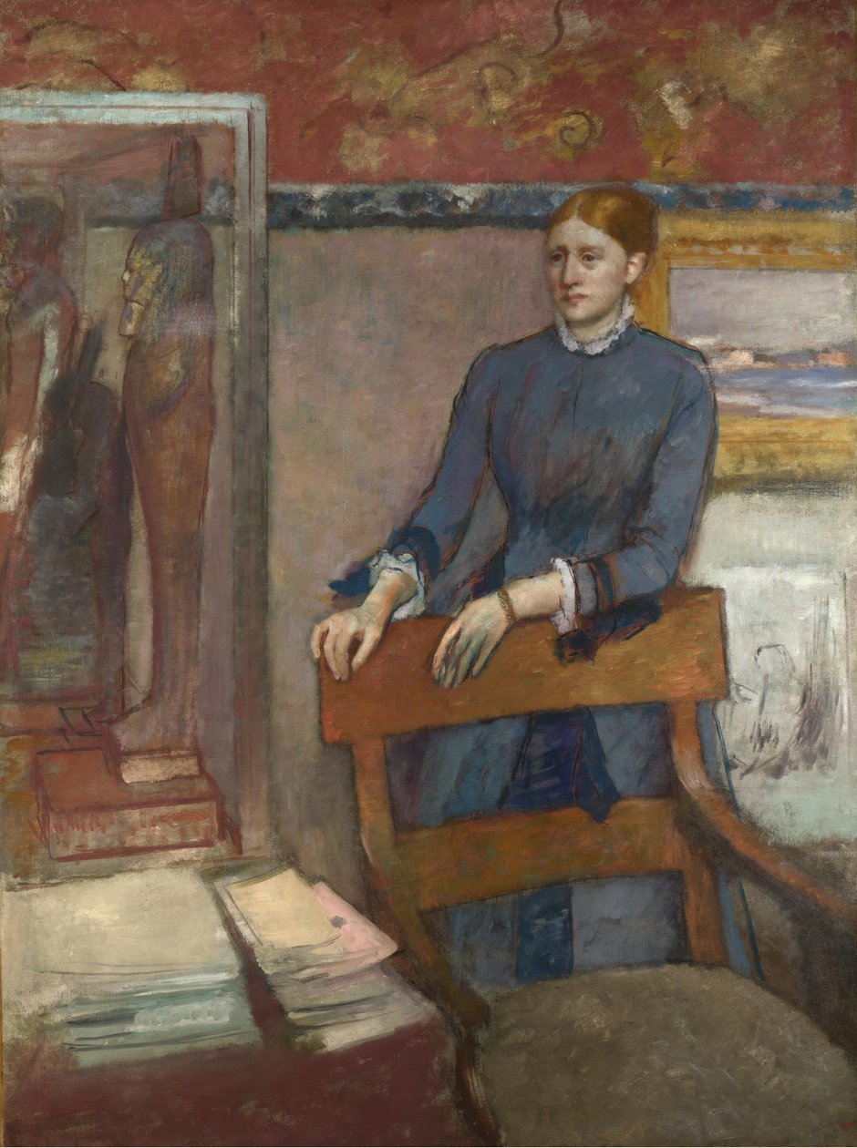 Hélène Rouart, Babasının Çalışma Odasında by Edgar Degas