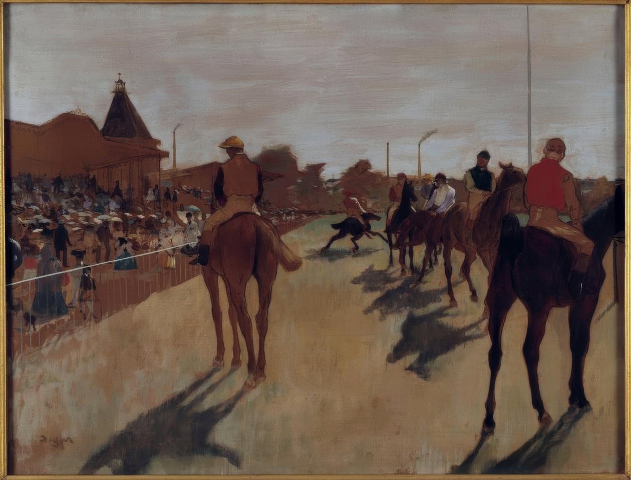 Tribünlerin önünde Yarış Atları olarak da bilinen geçit töreni by Edgar Degas