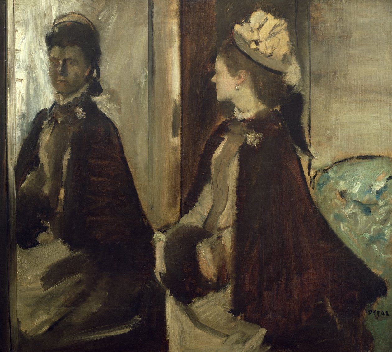 Aynadaki Madam Jeantaud, 1875 dolayları by Edgar Degas