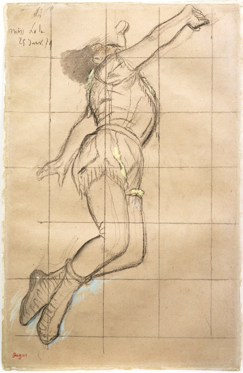Bayan La La, Cirque Fernando'da, 1879 (kağıt üzerine siyah tebeşir ve pastel) by Edgar Degas