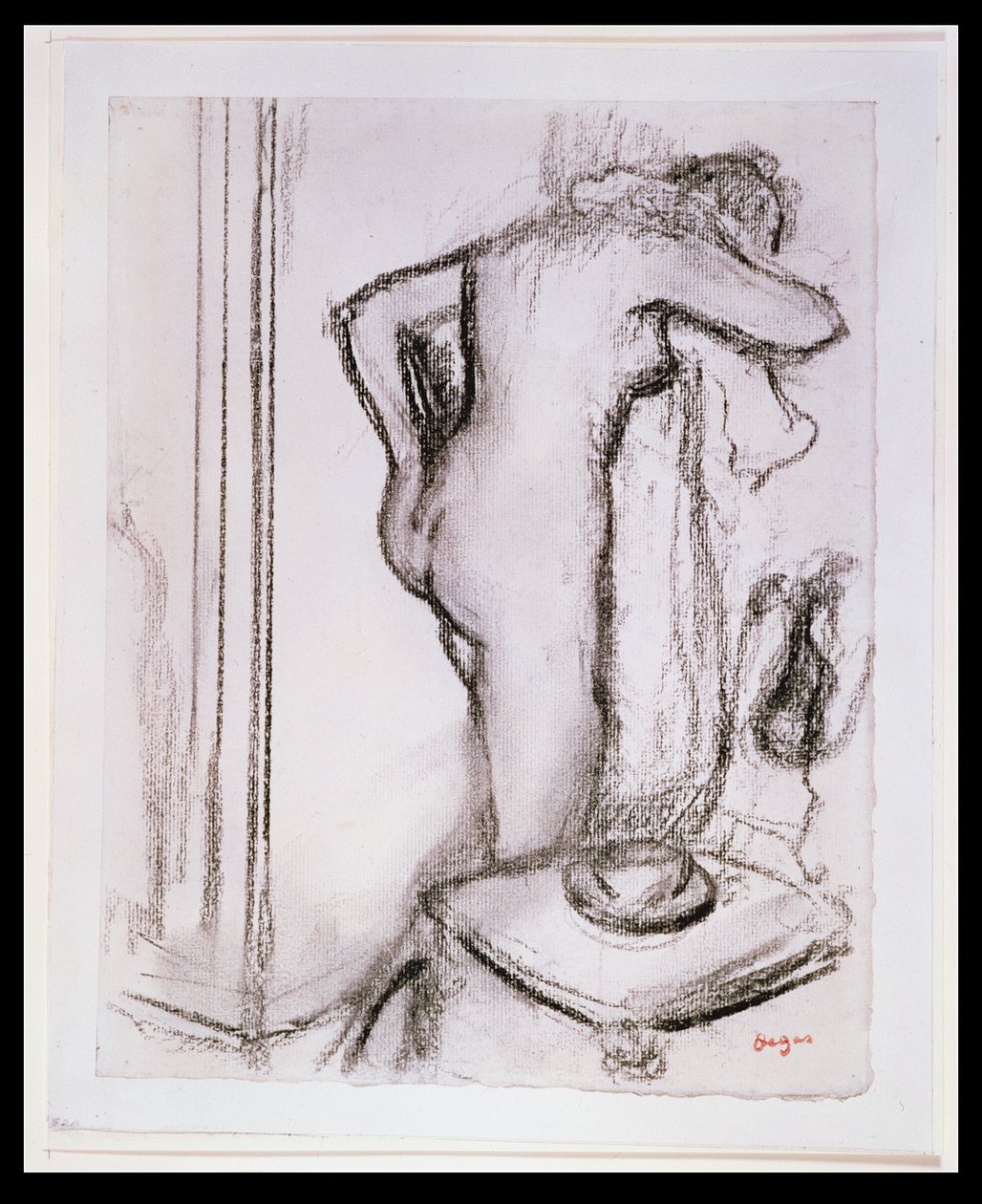 PD.33-1978 Woman at her Toilet, c.1890 (charcoal on paper) by Edgar Degas