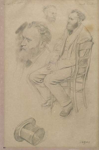 Portrait d Edouard Manet assis sur une chaisen by Edgar Degas