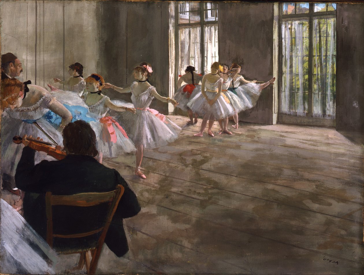 Tekrarlama veya Fuaye, c.1875 (tuval üzerine tempera) by Edgar Degas