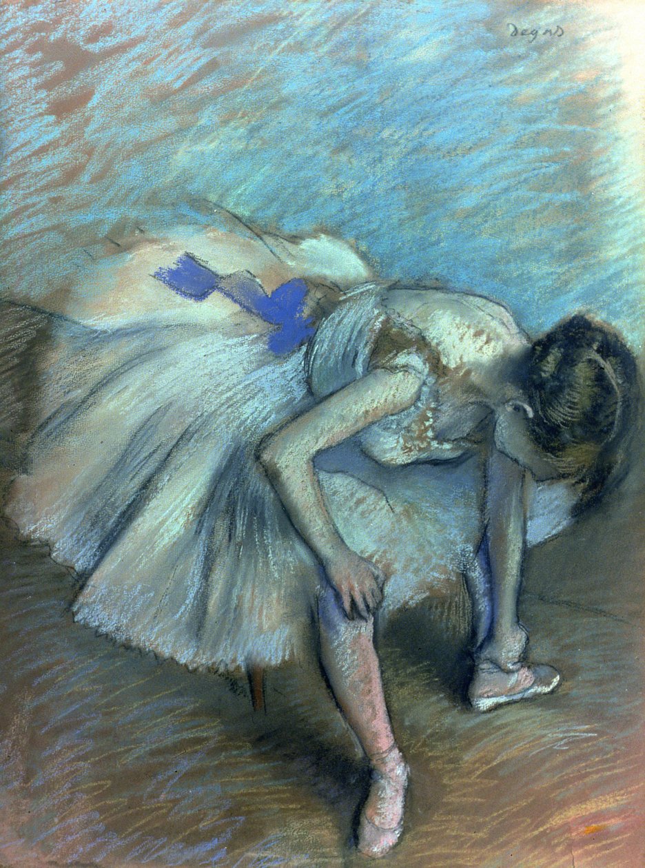 Oturan Dansçı, c.1881-83 (kağıt üzerinde pastel) by Edgar Degas