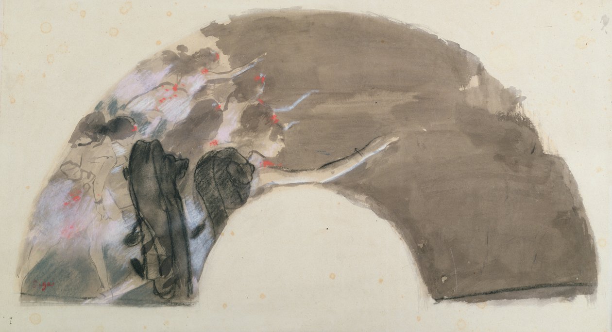 Bir hayran için eskiz, c.1879 (pastel ve tebeşir) by Edgar Degas