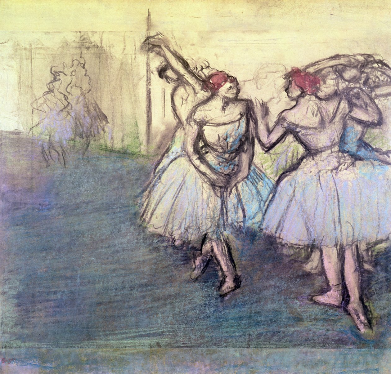 Dansçılar (kağıt üzerinde pastel) by Edgar Degas