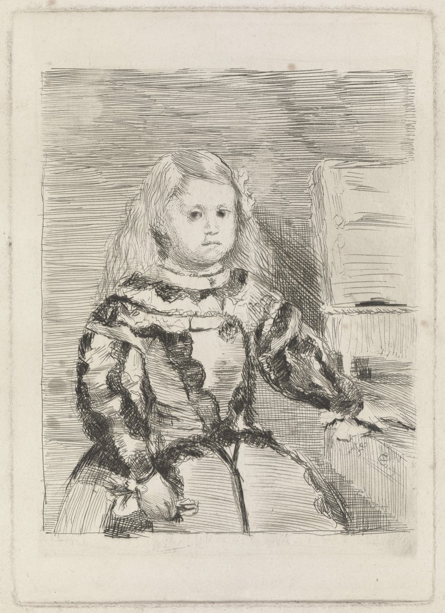 The Infanta Margarita, 1860-1 (etching and drypoint) by Edgar Degas