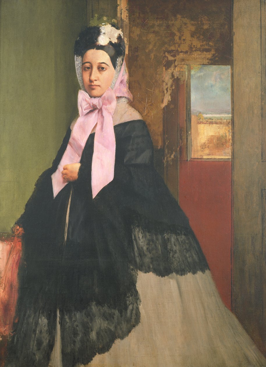 Therese de Gas (1842-95), sanatçının kız kardeşi, daha sonra Madam Edmond Morbilli, c.1863 by Edgar Degas