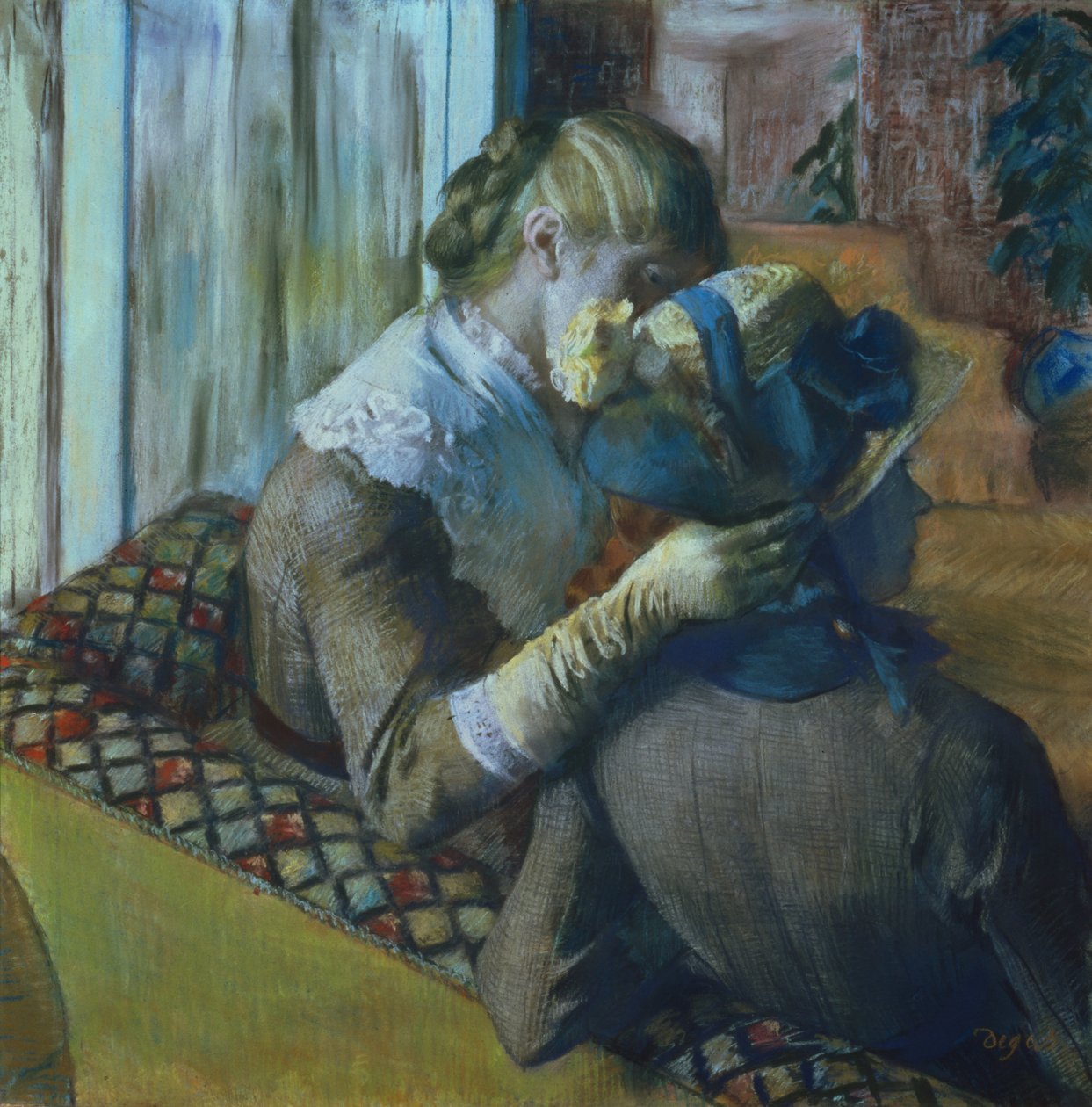 İki Kadın (pastel) by Edgar Degas