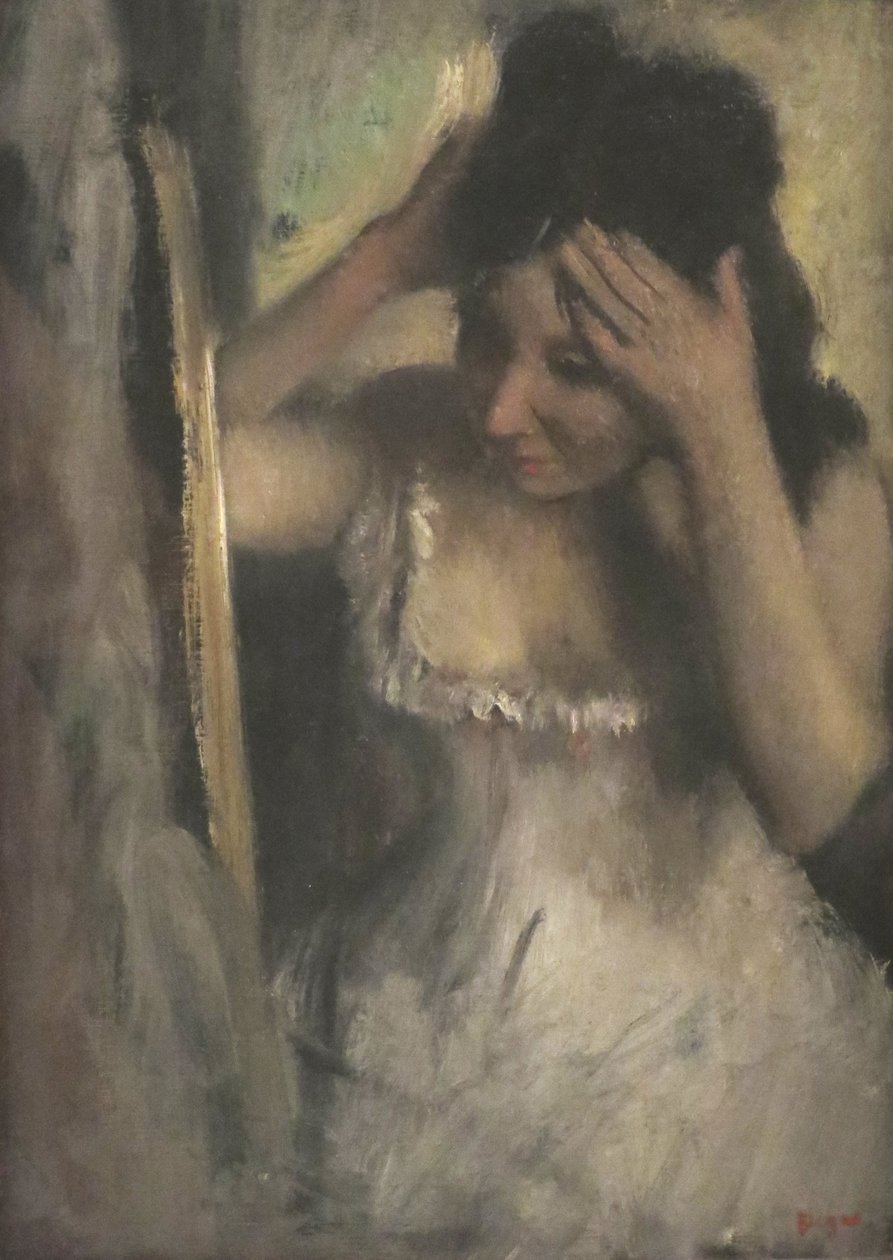 Aynanın Karşısında Saçını Taranan Kadın by Edgar Degas