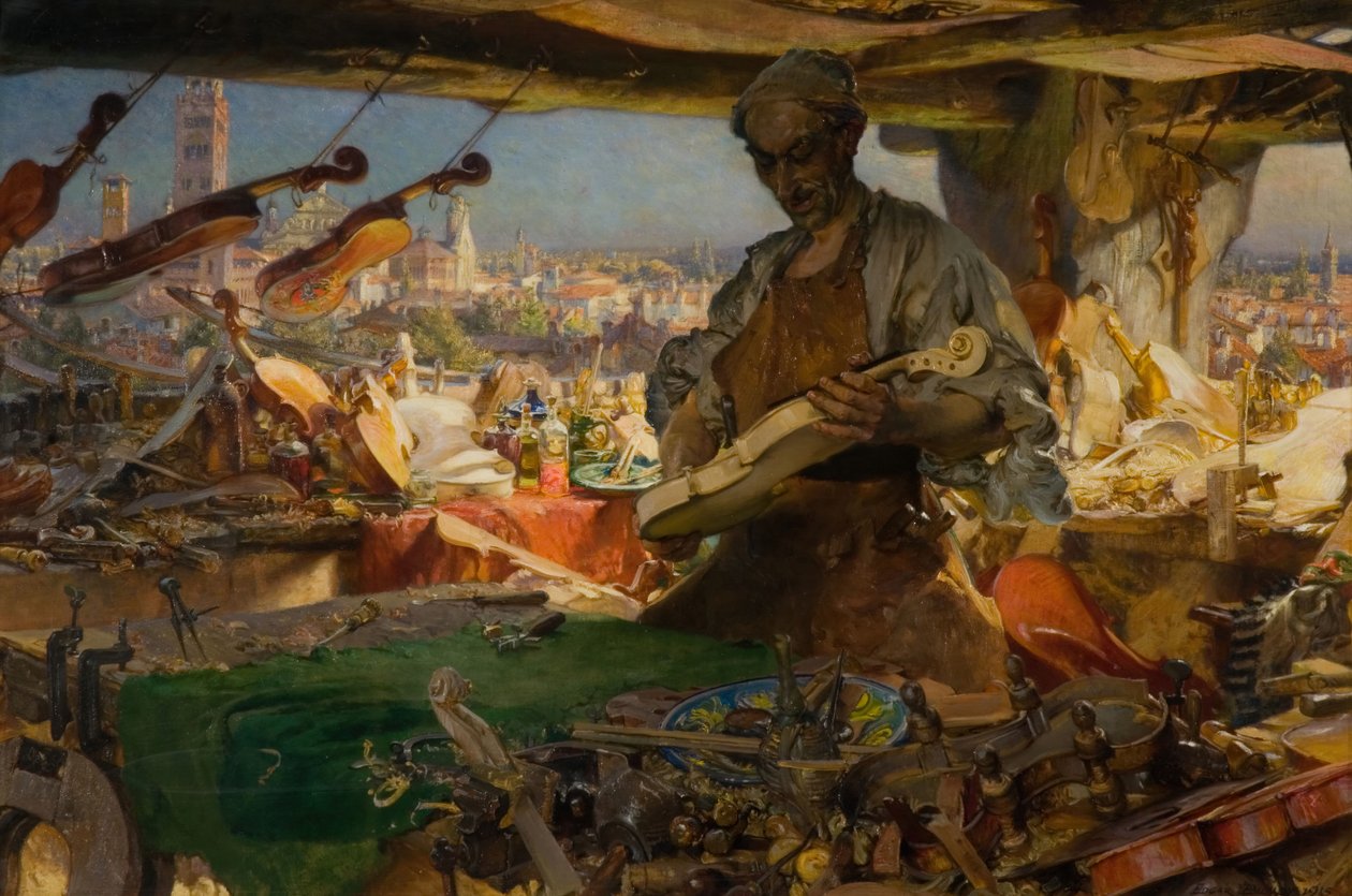Stradivarius, Atölyesinde, 1913. by Edgar Bundy