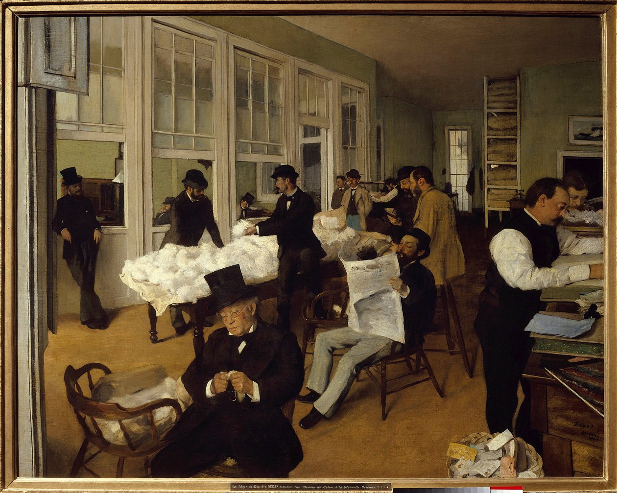 New Orleans'ta Bir Pamuk Ofisi by Edgar Degas