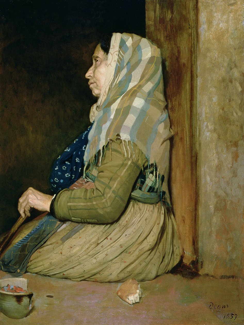 Romalı Dilenci Kadın, 1857 by Edgar Degas