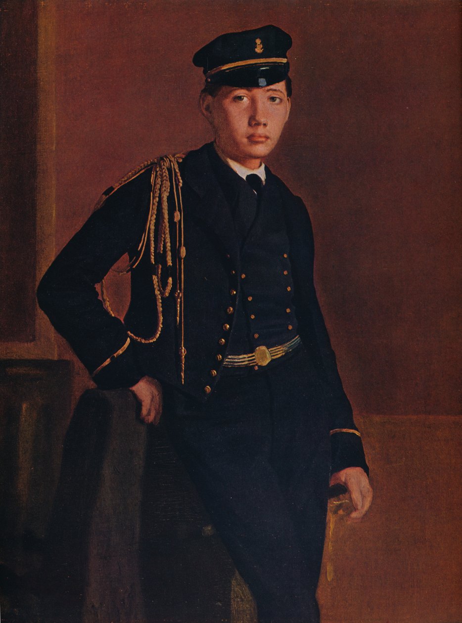 Bir Harbiyeli Üniforması içinde Achille de Gas, 1856-1857 by Edgar Degas