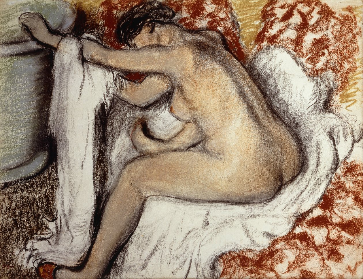 Banyodan Sonra Kadın Kurutma; Apres le Bain, Femme S"Essuyant, c.1884 by Edgar Degas