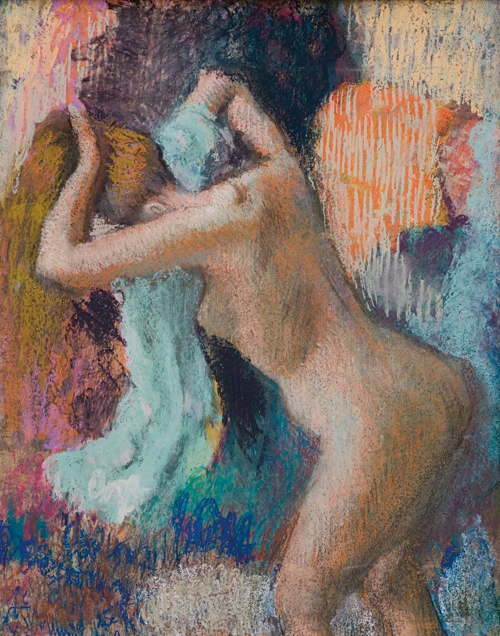 Banyodan Sonra Kadın Kendini Kurutur; Apres le bain, femme s"essuyant, c.1890-1895 by Edgar Degas