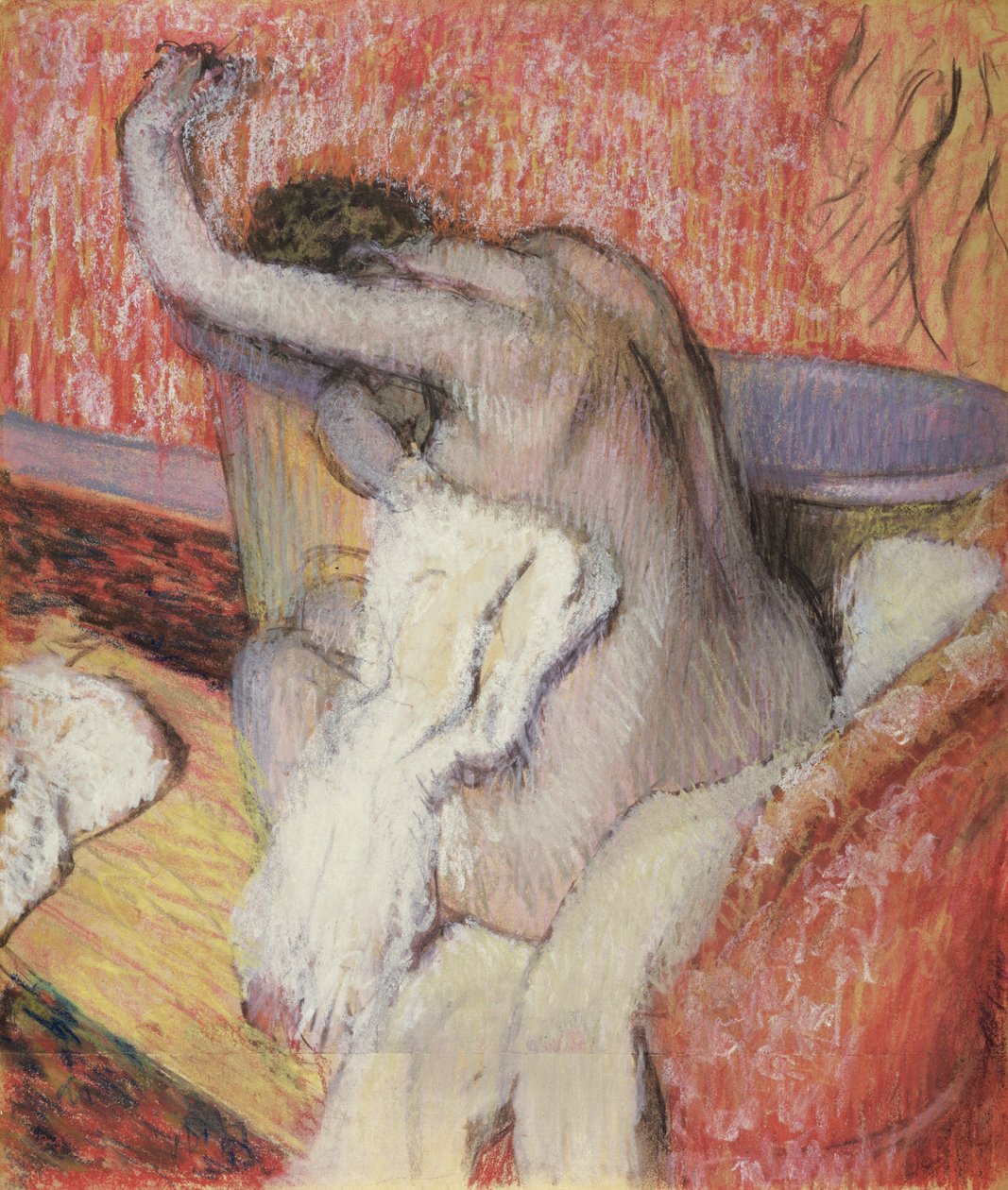Banyodan Sonra Kendini Kuruyan Kadın, 1889-90 dolayları (pastel) by Edgar Degas