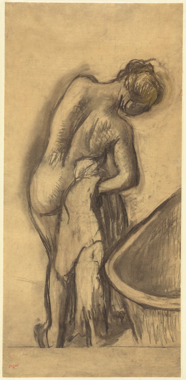 Banyodan Sonra: Kendini Kurulayan Kadın, c.1900 (pastel) by Edgar Degas