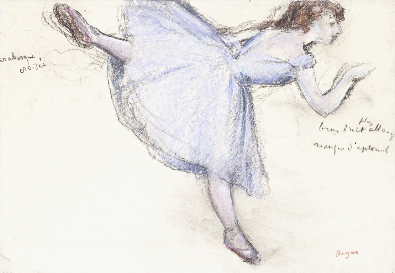 Profil Görünümünde Arabesk Dansçı, 1885-90 by Edgar Degas