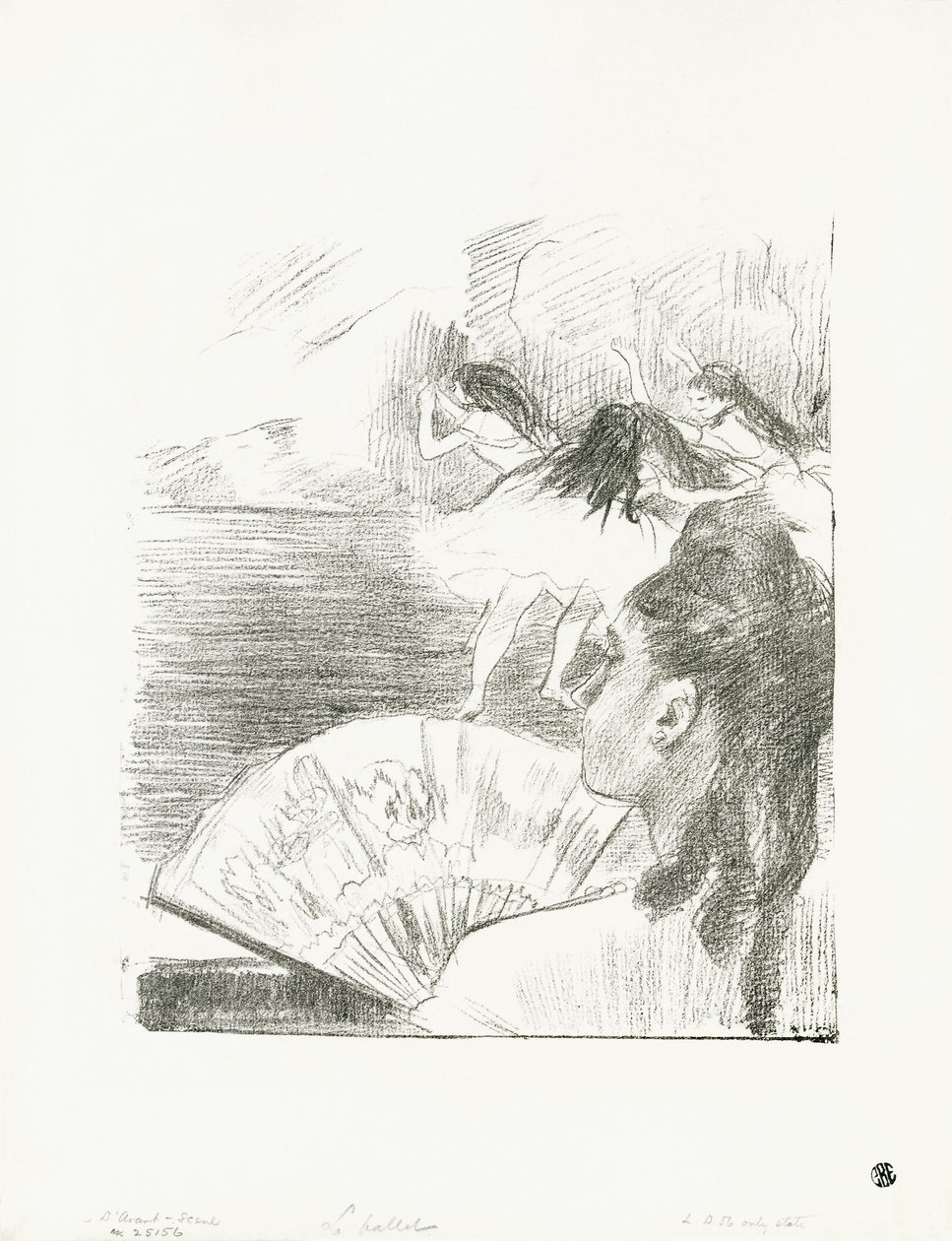 Tiyatroda - Yelpazeli Kadın, c.1878-80 by Edgar Degas