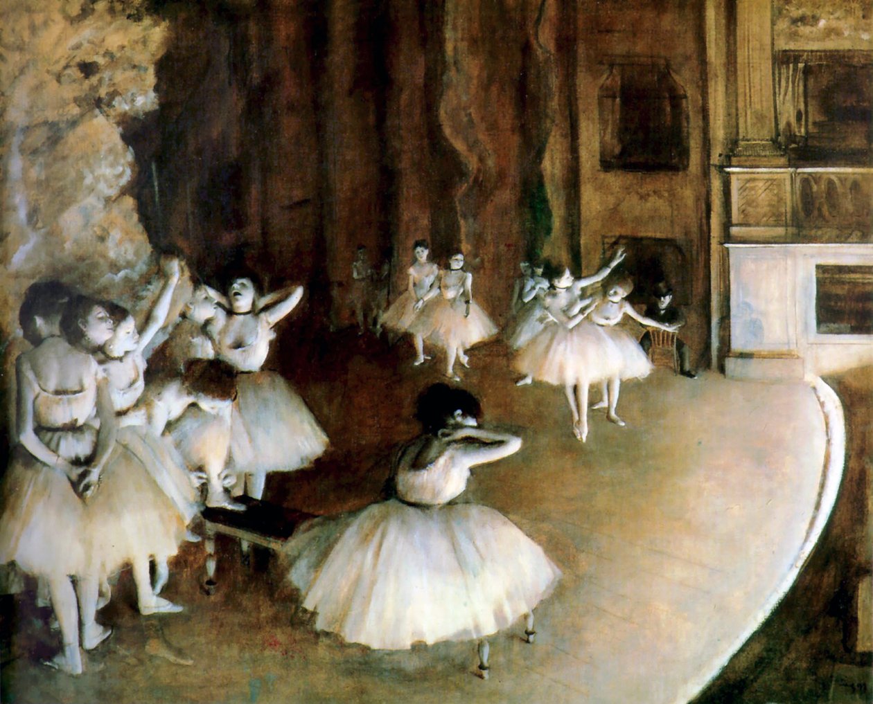 Sahnede Bale Provası, 1874. by Edgar Degas