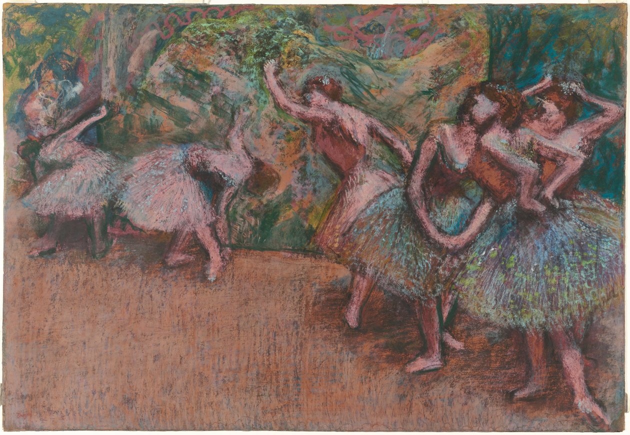 Bale Sahnesi, c.1907 (yeşilimsi şeffaf aydınger kağıdı üzerine pastel) by Edgar Degas